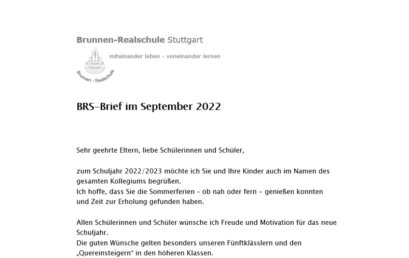 BRS-Brief im September 2022